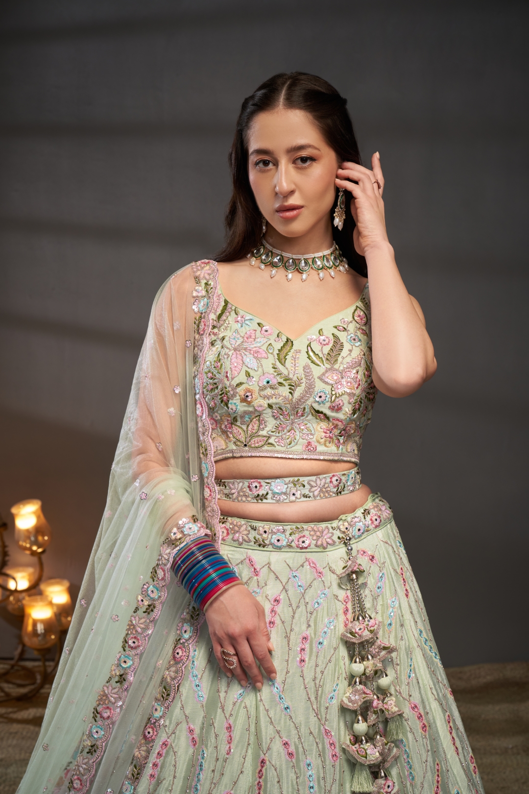 Sparkling Lime Green: A Modern Fairytale in a Lehenga Choli Set